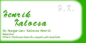 henrik kalocsa business card